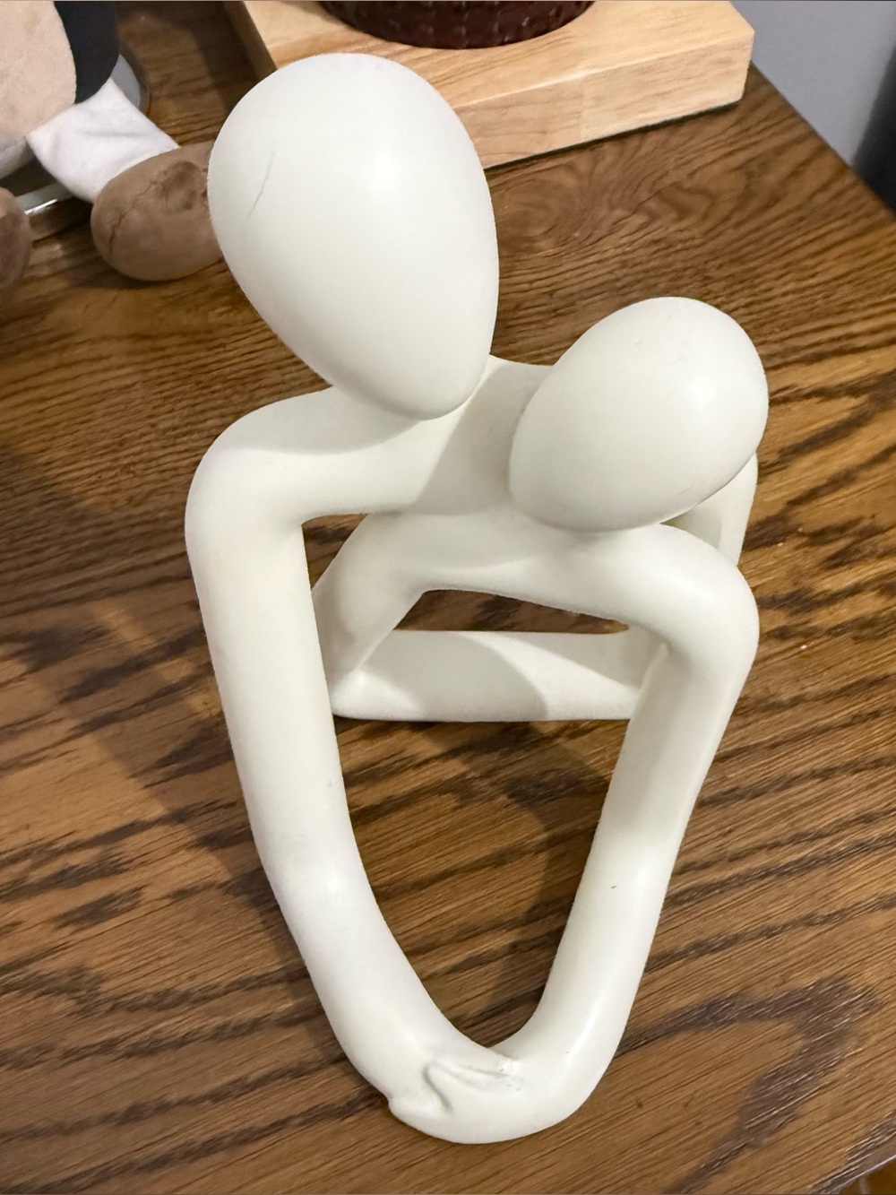 Minimalist Embrace Sculptural Figurine - white Home Art